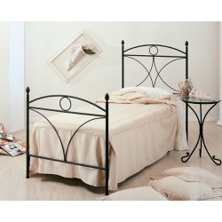 LETTO FERRO BATTUTO ALICE SINGOLO NERO