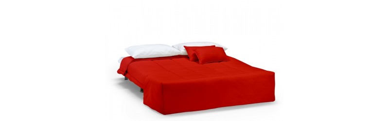 DIVANO-POLTRONA PRONTOLETTO SINGOLO DA 80X190 ROSSO + vari colori