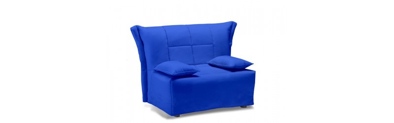 DIVANO-POLTRONA PRONTOLETTO SINGOLO DA 80X190 BLU + vari colori
